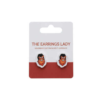 Philly Flyers Gritty Head Stud earrings