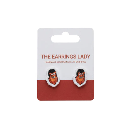 Philly Flyers Gritty Head Stud earrings