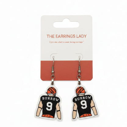 Joe Burrow Inspired Player Earrings