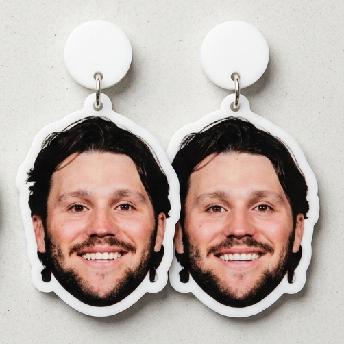 Josh Allen Face Earrings