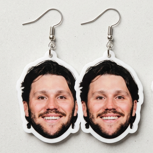 Josh Allen Face Earrings