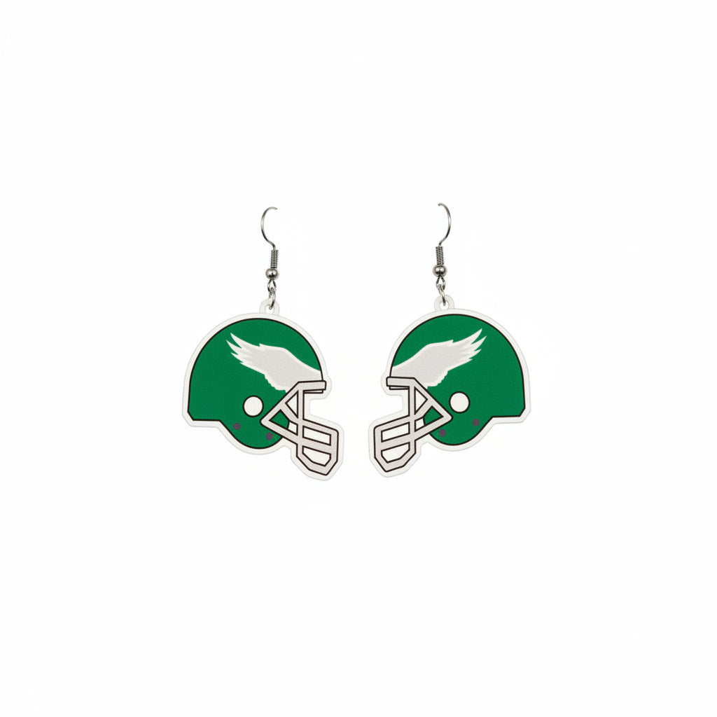 Kelly green Philadelphia Eagles Helmet Earrings