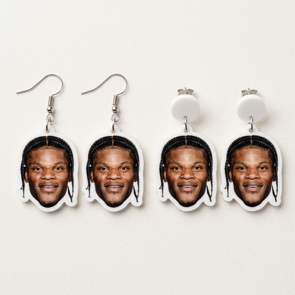 Lamar Jackson Face Earrings