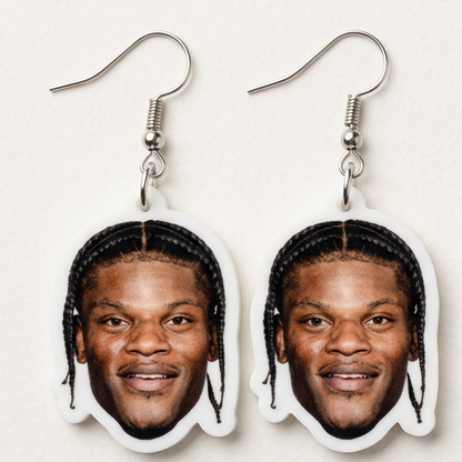 Lamar Jackson Face Earrings