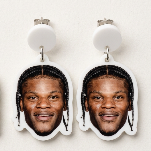Lamar Jackson Face Earrings