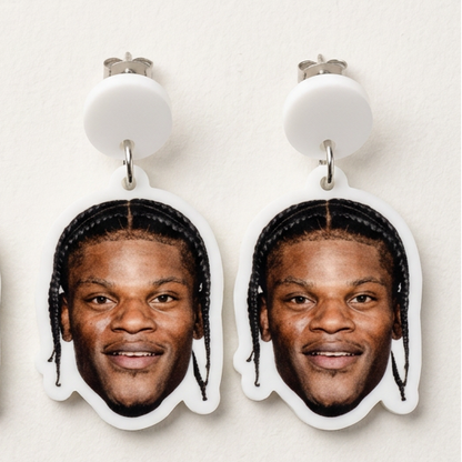 Lamar Jackson Face Earrings