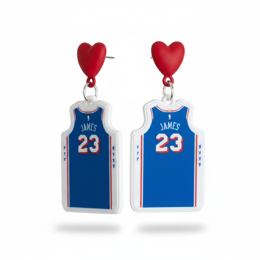 LeBron James 76ers Jersey Dangle Earrings