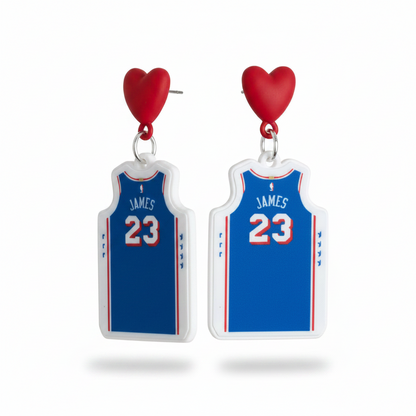 LeBron James 76ers Jersey Dangle Earrings