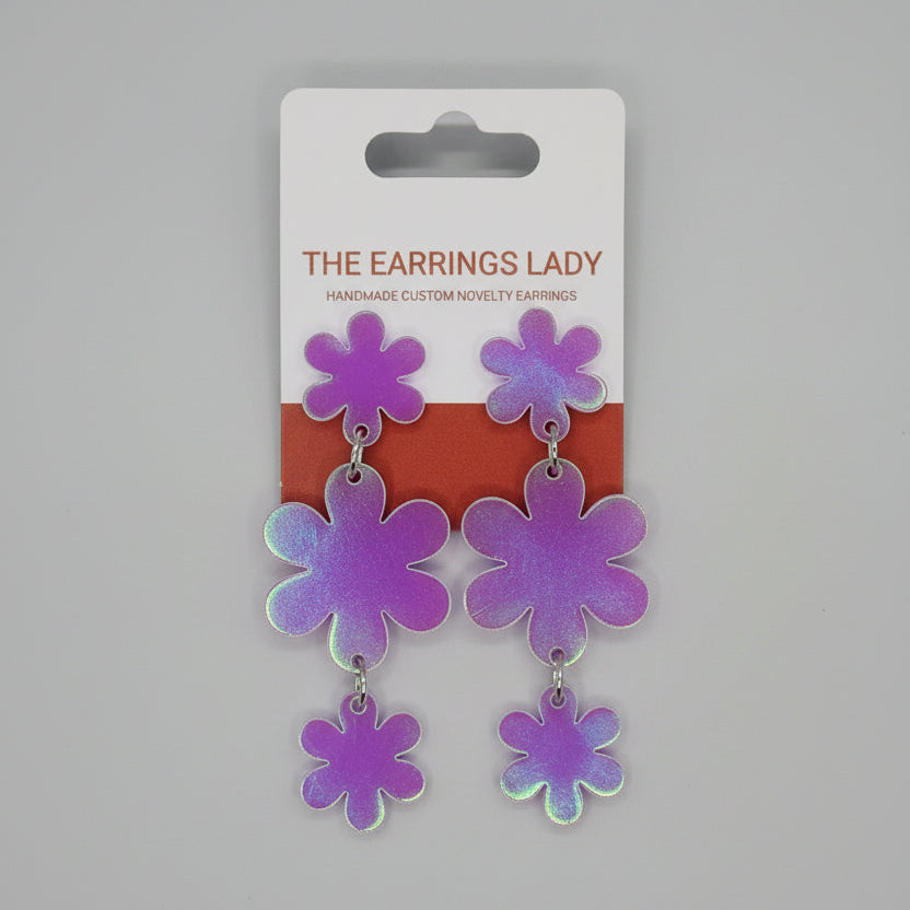 Lightweight holographic dangle earrings for women