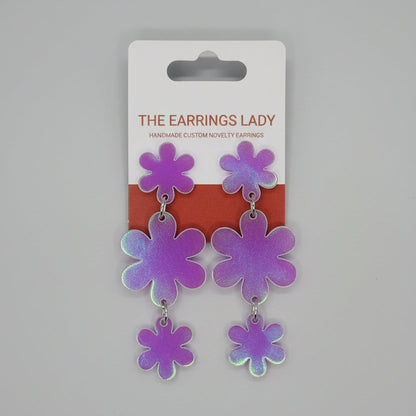 Lightweight holographic dangle earrings for women