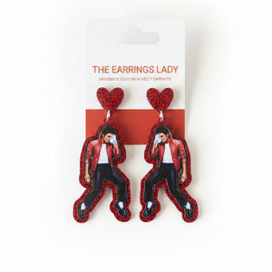 Red Glitter Hearts / Stud Post