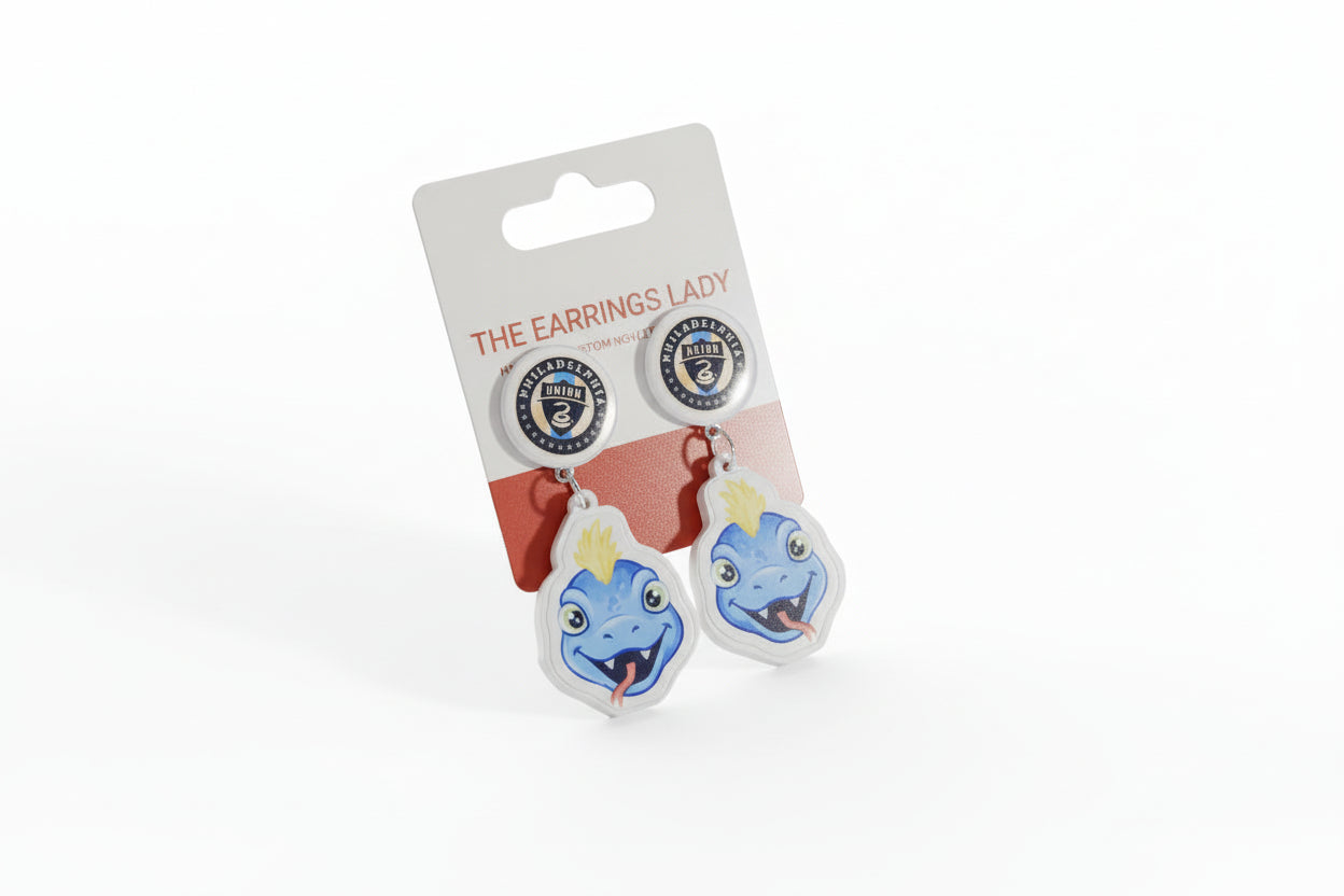 Philadelphia Union Soccer mascot Phang Earrings