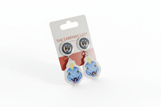 Philadelphia Union Soccer mascot Phang Earrings