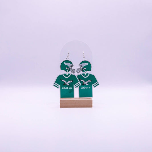 Philadelphia Eagles Helmet Shirt Earrings
