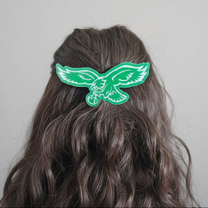 Philadelphia Eagles Jumbo Hair Barrette | Laser Cut Acrylic Game Day Clip | Philly Football Accessory