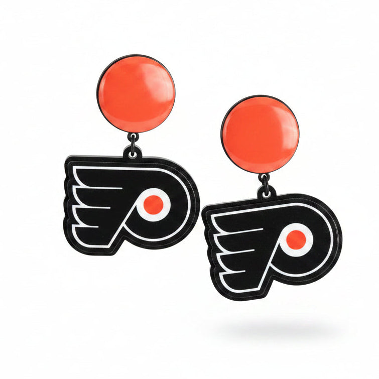 Philadelphia Flyers themed earrings 