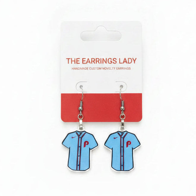 Philadelphia Phillies Blue Jersey Earrings