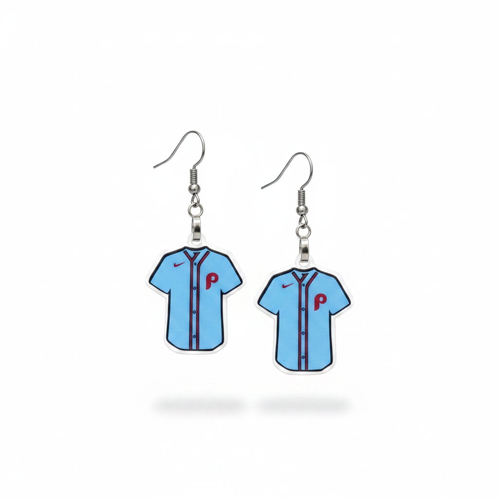 Philadelphia Phillies Blue Jersey Earrings
