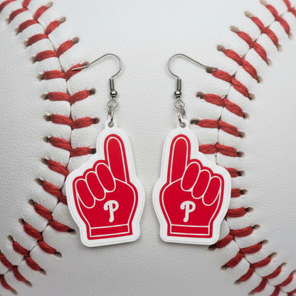 Phillies Fan Finger Earrings