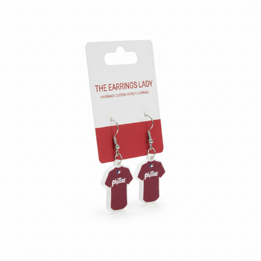 Phillies Maroon Jersey Shirt Earrings