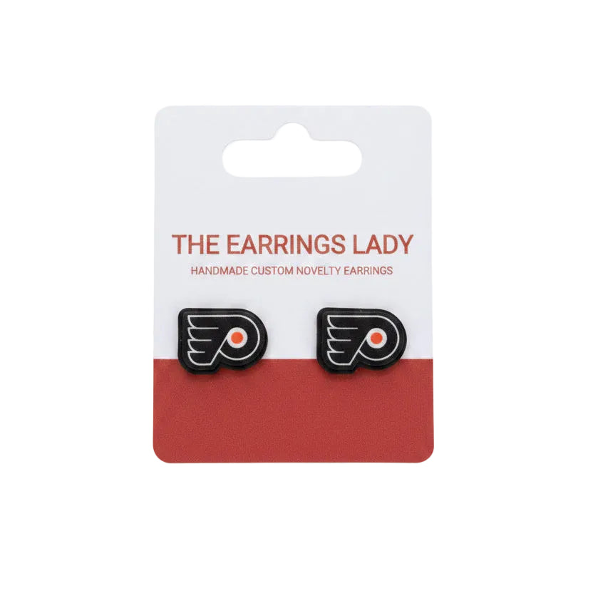 Philly Flyers logo earrings