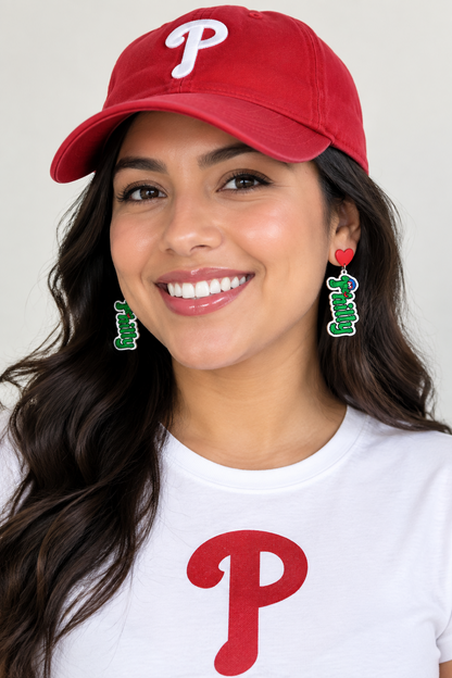 Phillies Phanatic Font Phillies Script Earrings