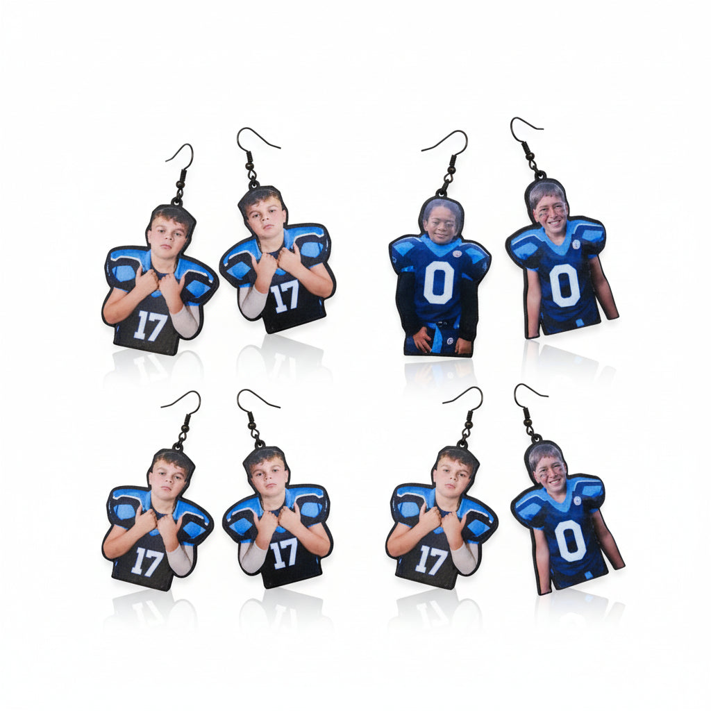 Custom Kids sport picture earrings