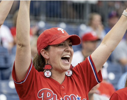 Philadelphia Phillies Cap & Baseball Earrings