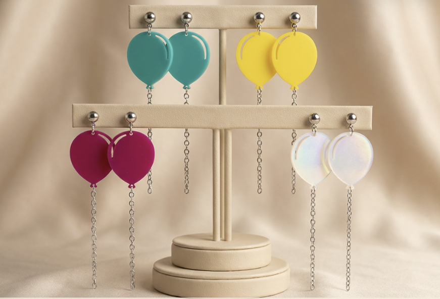 Birthday Balloon Dangle Earrings