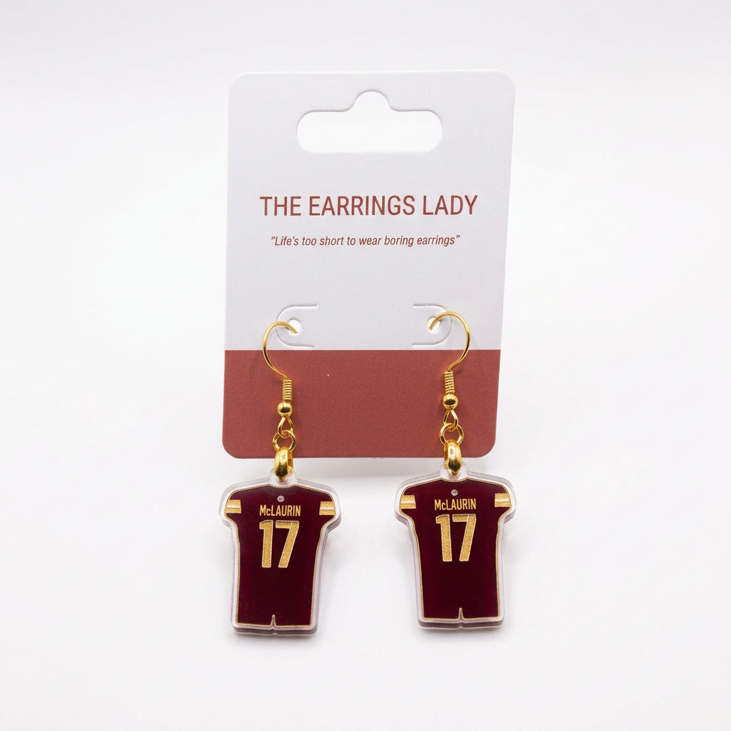 Terry McLaurin Jersey Earrings