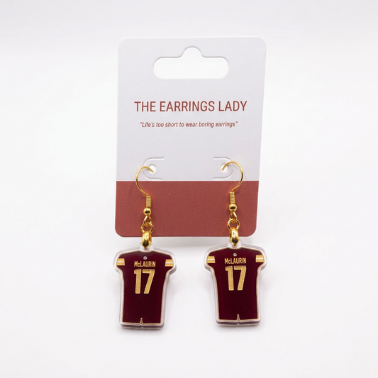 Terry McLaurin Jersey Earrings