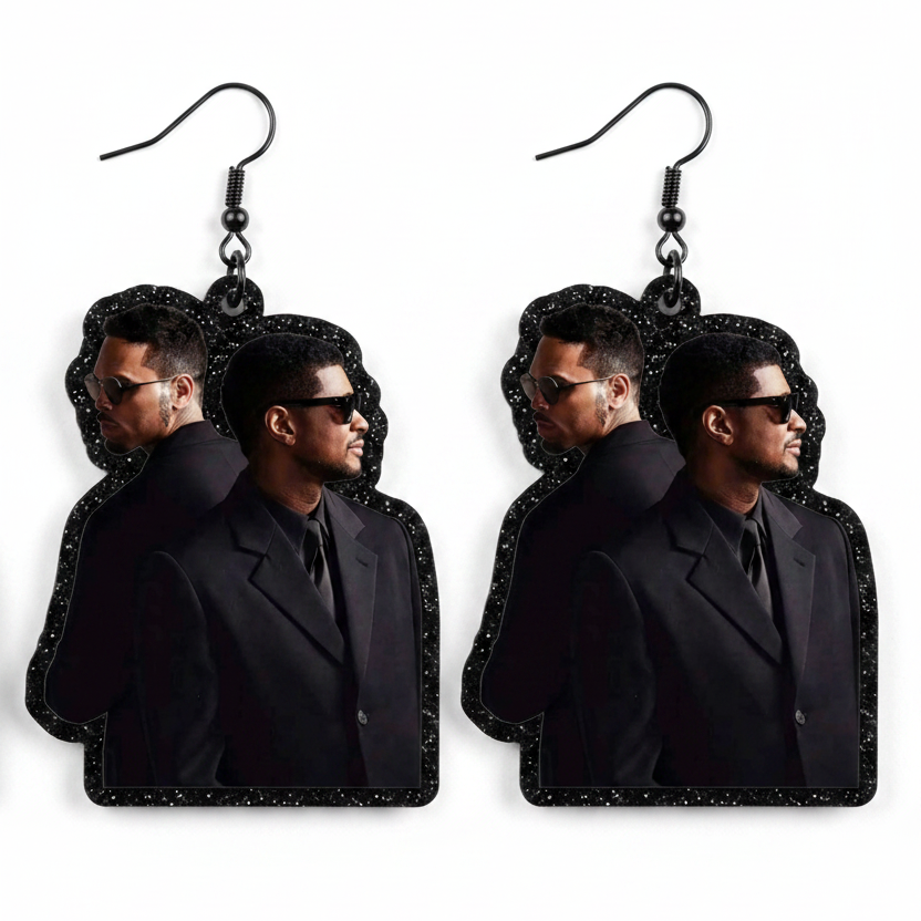 User and chris brown dangle earrings