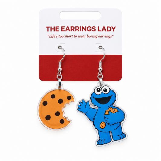 cookier monster earrings