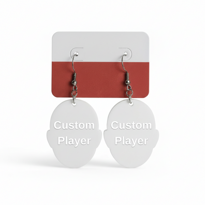 custom Football Player Earrings
