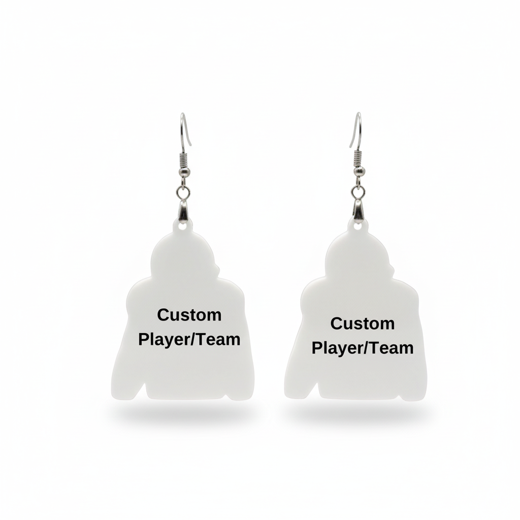 custom Football Player Jersey Earrings
