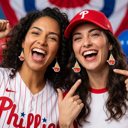 Philadelphia Phillies Ice Cream Hat Earrings | Mini Helmet Sundae