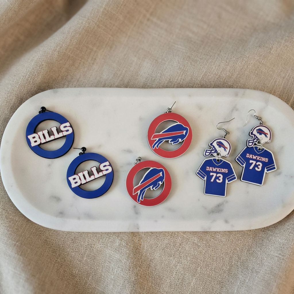 Bills Football Earrings Football Player Earrings
