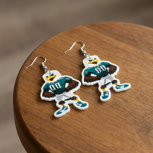 Philadelphia Eagles "Swoop" Mascot Earrings