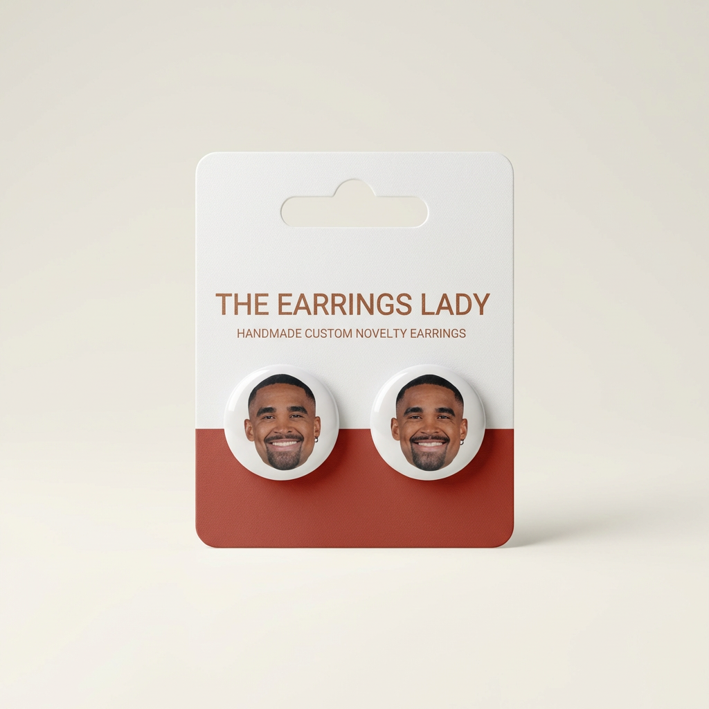 Football Player Face Stud Earrings | Custom Players