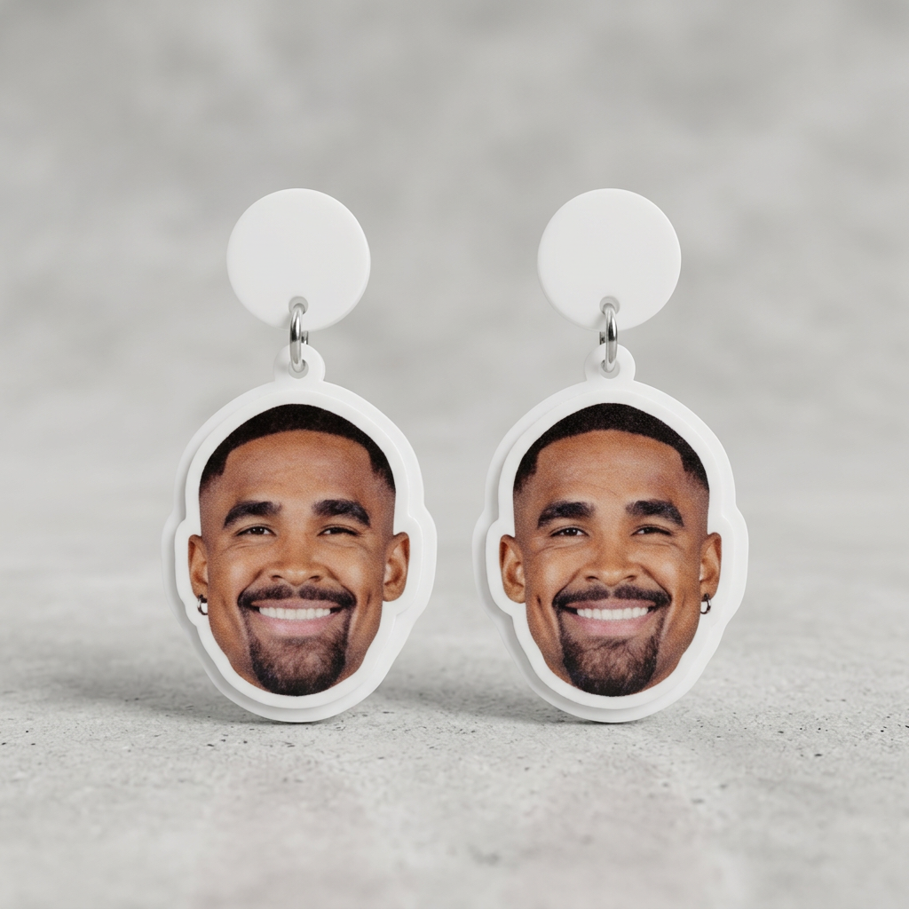 Jalen Hurts Face Earrings