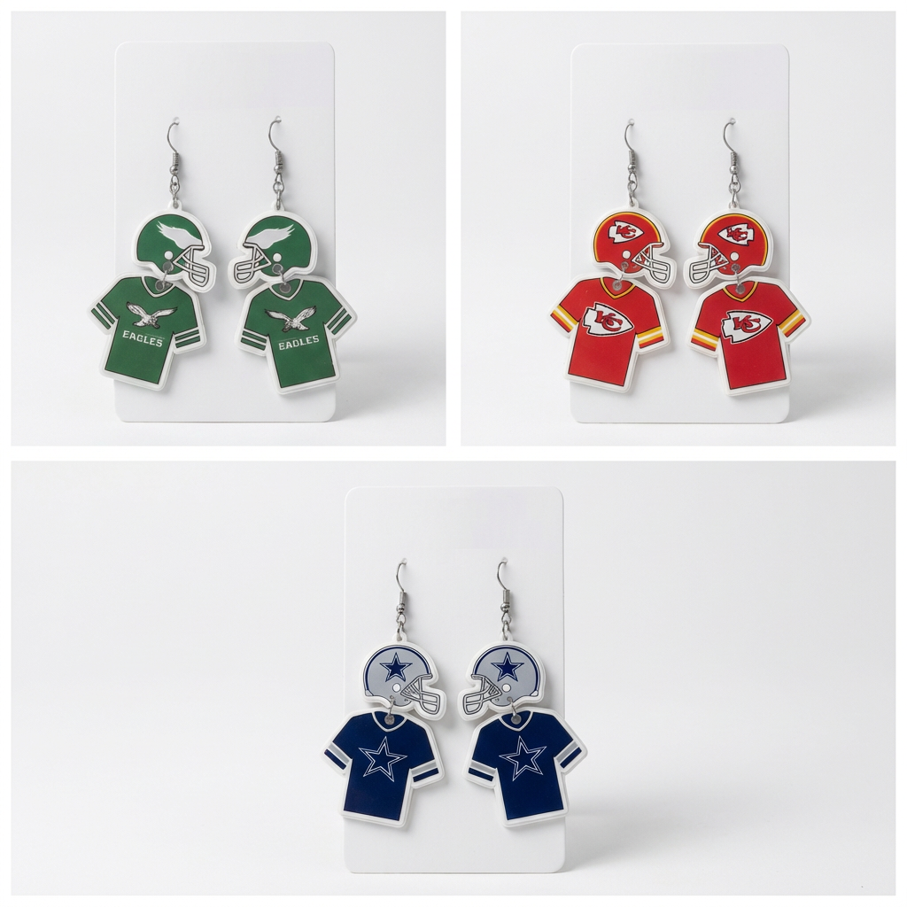 Football Helmet & Jersey Earrings