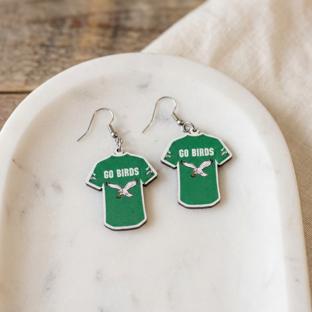 Philadelphia Eagles T-Shirt Jersey Earrings