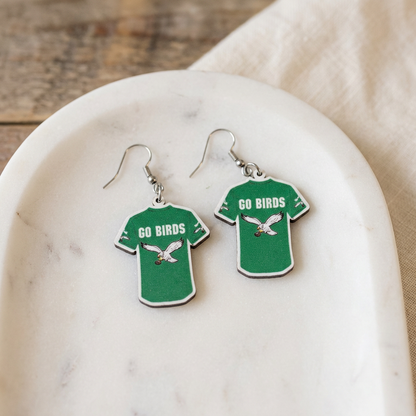 Philadelphia Eagles T-Shirt Jersey Earrings