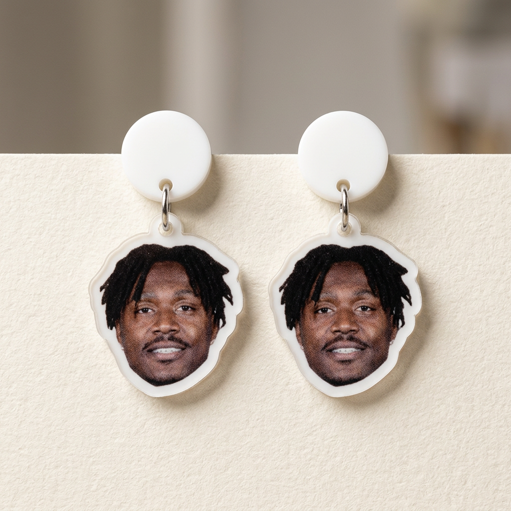 AJ Brown Face Earrings