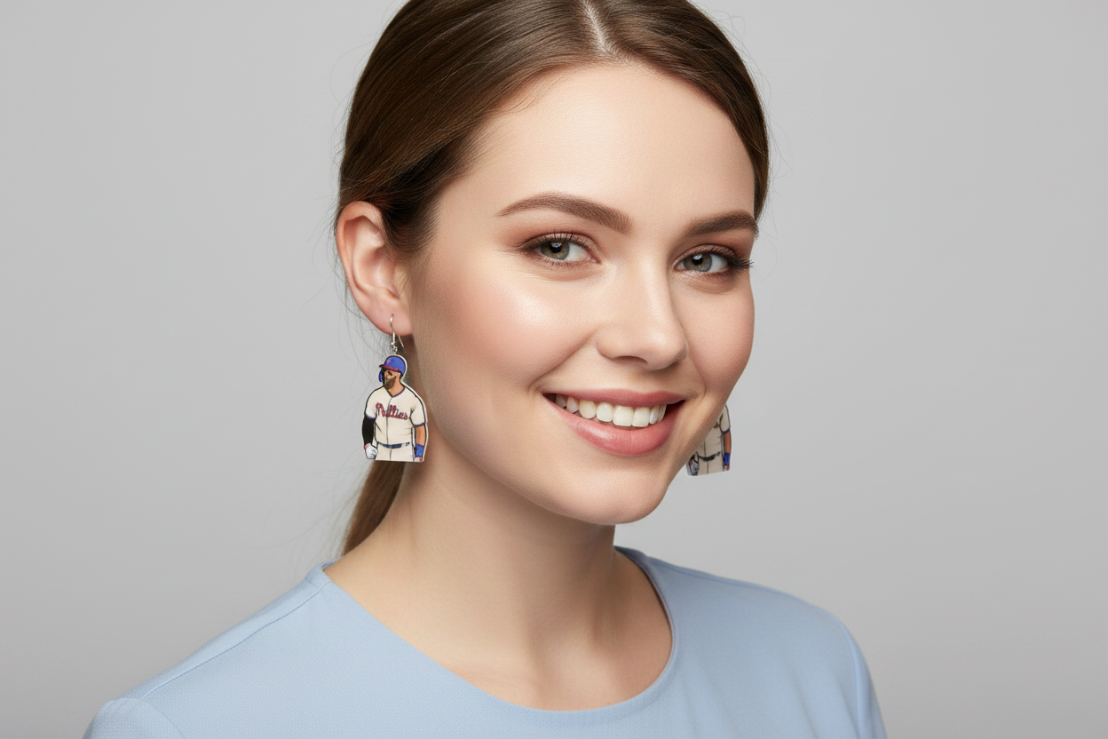 Harper Philadelphia Phillies Player Dangle Earrings