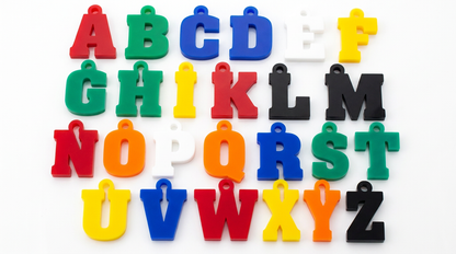 Solid Color Acrylic Letter Charms