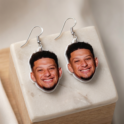 Patrick Mahomes Face Earrings