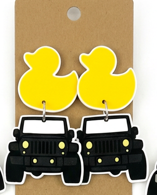 "Duck Duck Jeep" Inspired Earrings – Rubber Duck & Grille Dangles
