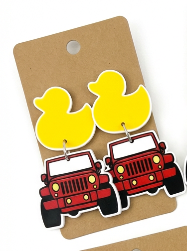 "Duck Duck Jeep" Inspired Earrings – Rubber Duck & Grille Dangles