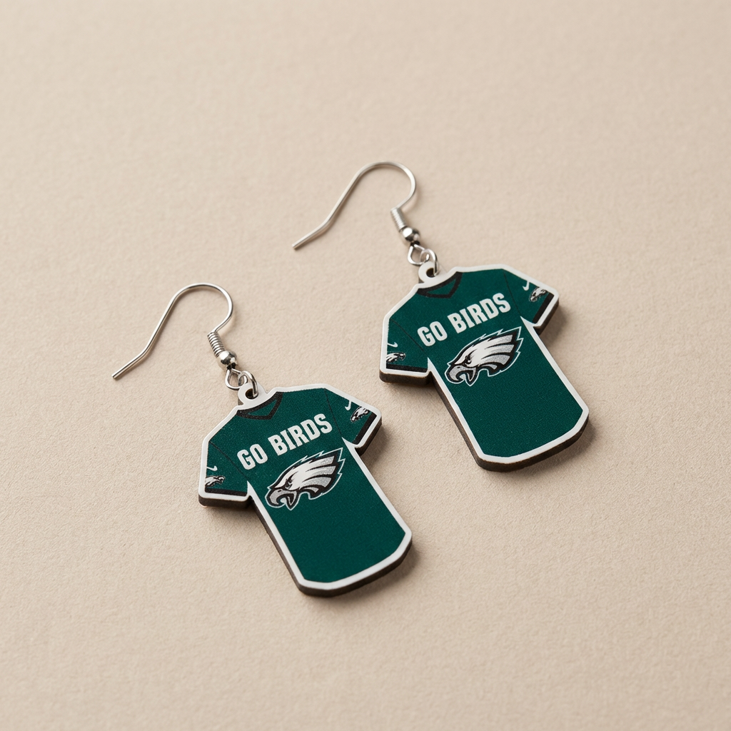 Philadelphia Eagles T-Shirt Jersey Earrings